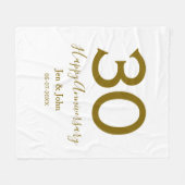 Gelukkige 30ste verjaardag naam datum gouden vet fleece deken (Voorkant (Horizontaal))