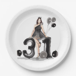 Gelukkige 31e verjaardag, papieren bordje