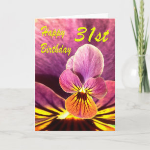 Gelukkige 31ste Verjaardag Bloem Pansy Kaart