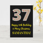 Gelukkige 37e Verjaardag & Vrolijke Kerstmis, Doua Kaart (Gele Bloem)