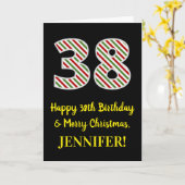 Gelukkige 38e verjaardag & Prettig Kerstfeest, Aan Kaart (Gele Bloem)