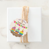 Gelukkige 3e verjaardag kind kleurrijke cupcakes B Bedankjes Labels (In situ)