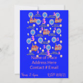 Gelukkige 3e Verjaardag Uitnodiging Verjaardag #3 (Achterkant)