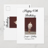 Gelukkige 40e verjaardag foto modern eenvoudig min briefkaart (Voorkant / Achterkant)