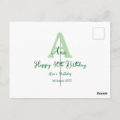 Gelukkige 40ste verjaardag groen toevoegen naam mo briefkaart (Achterkant)
