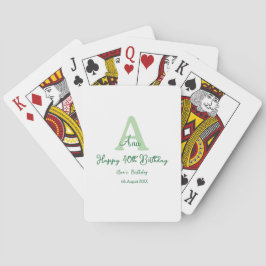 Gelukkige 40ste verjaardag groen toevoegen naam mo pokerkaarten