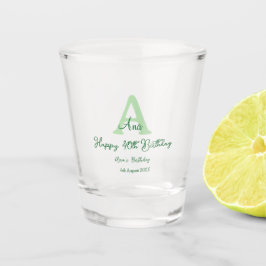 Gelukkige 40ste verjaardag groen toevoegen naam mo shot glas