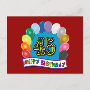 Gelukkige 45e Verjaardag Balloon Arch Briefkaart