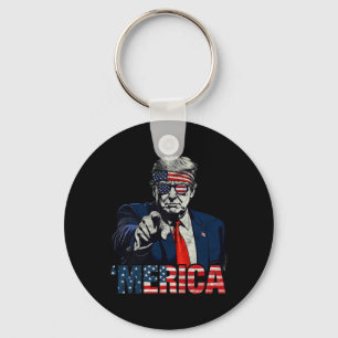 Gelukkige 4 juli Amerika Trump Amerikaanse Vlag Vs Sleutelhanger