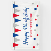 Gelukkige 4 juli feestbanner met gekleurde vlaggen spandoek (Verticaal)