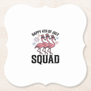 Gelukkige 4 juli Flamingo Squad Vector Design_1 Kartonnen Onderzetters