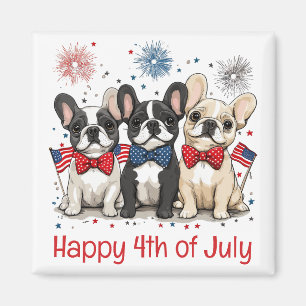 Gelukkige 4 juli Franse Bulldogs Magneet