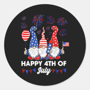 Gelukkige 4 juli kabouters ronde sticker