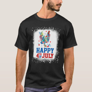 Gelukkige 4 juli kippenboer bloem gebleekt W T-shirt