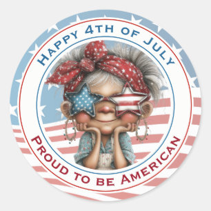 Gelukkige 4 juli Oma Sticker