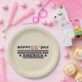 Gelukkige 4 juli Onafhankelijkheidsdag Amerika Papieren Bordje (Feest)