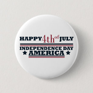 Gelukkige 4 juli Onafhankelijkheidsdag Amerika Ronde Button 5,7 Cm
