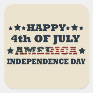 Gelukkige 4 juli Onafhankelijkheidsdag Amerika Vierkante Sticker