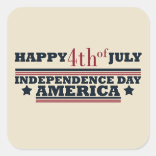 Gelukkige 4 juli Onafhankelijkheidsdag Amerika Vierkante Sticker