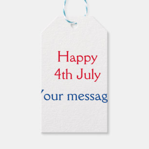 Gelukkige 4 juli onafhankelijkheidsdag voeg naam t cadeaulabel