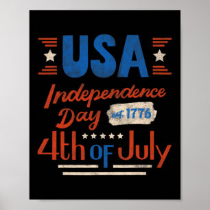 Gelukkige 4 juli Onafhankelijkheidsdag VS 4 juli Poster
