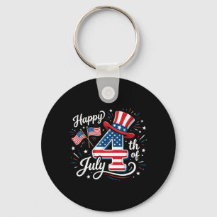 Gelukkige 4 juli Patriottische Amerikaanse Vlag 4 Sleutelhanger