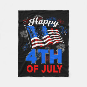 Gelukkige 4 juli Patriottische Amerikaanse Vlag Ma Fleece Deken