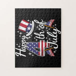 Gelukkige 4 juli Patriottische Amerikaanse Vlag US Legpuzzel
