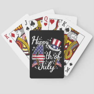 Gelukkige 4 juli Patriottische Amerikaanse Vlag US Pokerkaarten