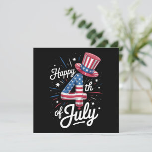 Gelukkige 4 juli Patriottische Amerikaanse Vlag VS Kaart