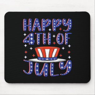 Gelukkige 4 juli Patriottische Amerikaanse Vlag VS Muismat