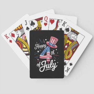 Gelukkige 4 juli Patriottische Amerikaanse Vlag VS Pokerkaarten