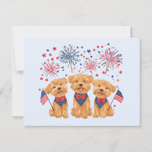 Gelukkige 4 juli Yorkie Dogs Briefkaart