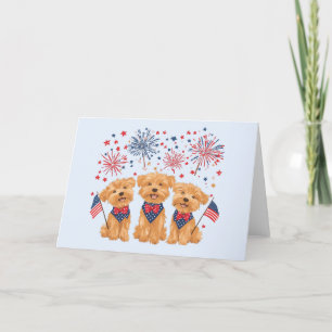 Gelukkige 4 juli Yorkie Dogs Feestdagen Kaart