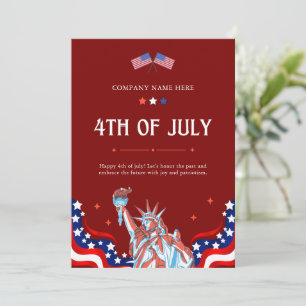Gelukkige 4e juli Rood Wit Blauw Sterren & Strep Feestdagenkaart