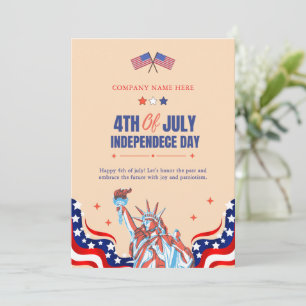 Gelukkige 4e juli Rood Wit Blauw Sterren & Strep Feestdagenkaart