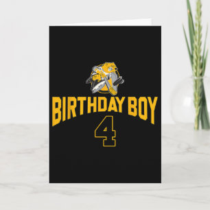 Gelukkige 4e verjaardag jongens hockey beer ijshoc kaart