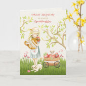 Gelukkige 4e verjaardag voor kleindochter kaart (Gele Bloem)