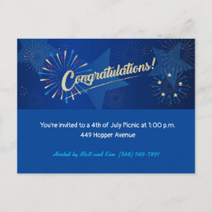 Gelukkige 4th van Juli Amerikaanse Vlag Gefelicite Briefkaart