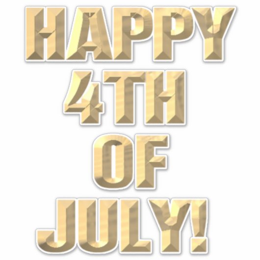 Gelukkige 4th van Juli contour sticker (Voorkant)