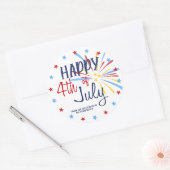 Gelukkige 4th van Juli Feest Ronde Sticker (Envelop)