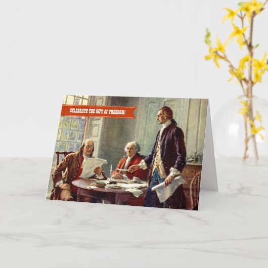 Gelukkige 4th van Juli Fine Art Custom Kaart (Gele Bloem)