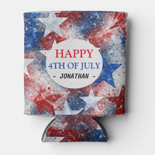 Gelukkige 4th van Juli Onafhankelijkheidsdag Ameri Blikjeskoeler (Voorkant)