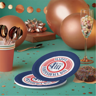 Gelukkige 4th van Juli Onafhankelijkheidsdag Badge Papieren Bordje