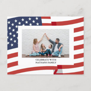 Gelukkige 4th van Juli Onafhankelijkheidsdag foto Briefkaart