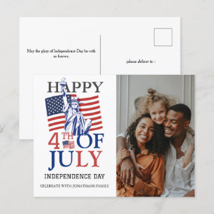 Gelukkige 4th van Juli Onafhankelijkheidsdag Foto Feestdagenkaart