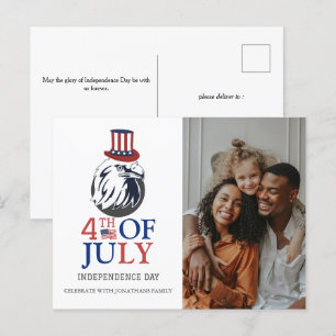 Gelukkige 4th van Juli Onafhankelijkheidsdag Foto Feestdagenkaart
