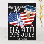 Gelukkige 4th van Juli Onafhankelijkheidsdag parti Kaart (Gele Bloem)