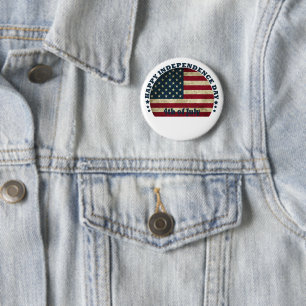 Gelukkige 4th van juli onafhankelijkheidsdag ronde button 5,7 cm