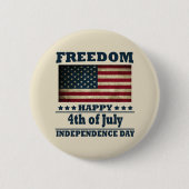 Gelukkige 4th van juli onafhankelijkheidsdag ronde button 5,7 cm (Voorkant)